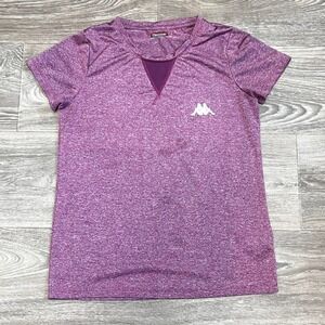 Kappa Athletic T-Shirt Purple Heathered Short Sleeve Top Medium 0187‎